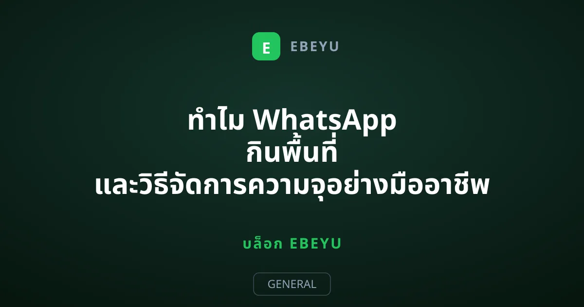 ทำไม WhatsApp กินพื้นที่ และวิธีจัดการความจุอย่างมืออาชีพ